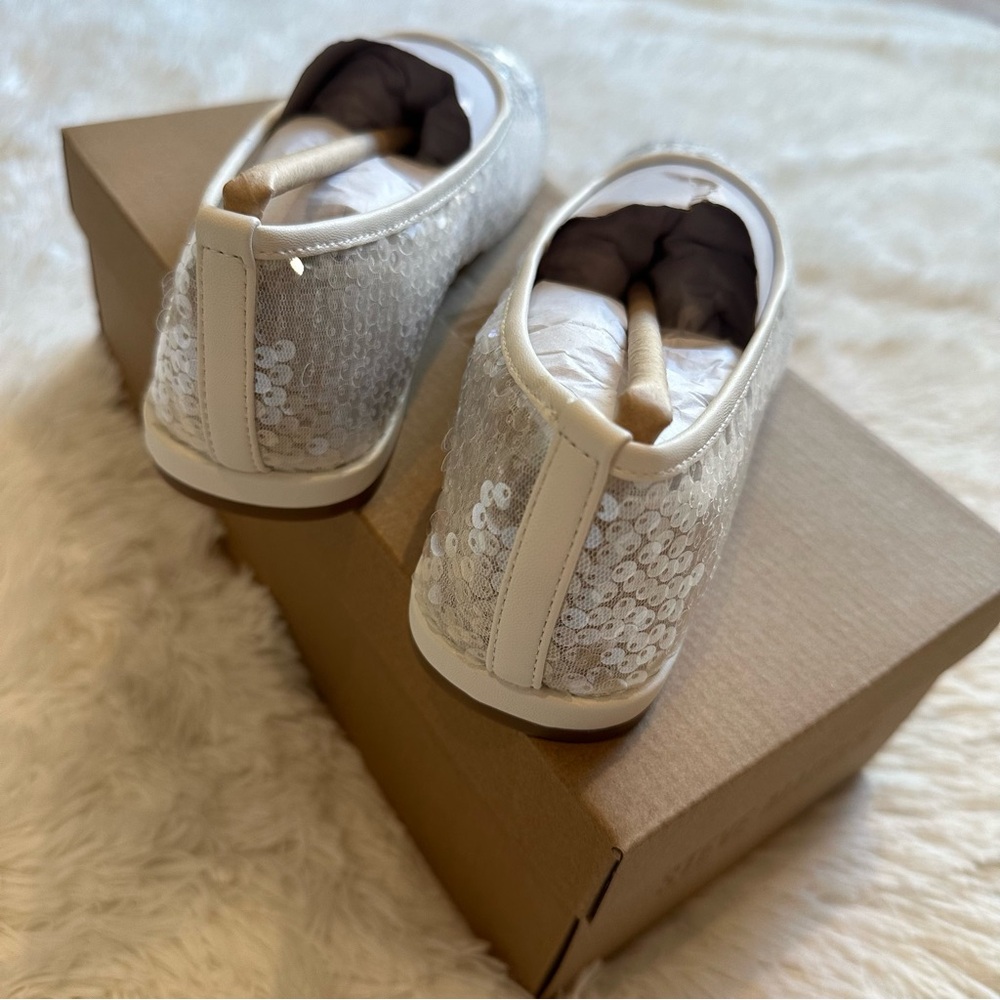 Steve Madden White Sequin Ballet Flats - Picture 10 of 12